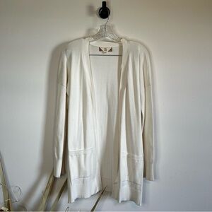 Pink Rose Cream Open-Front Cardigan
